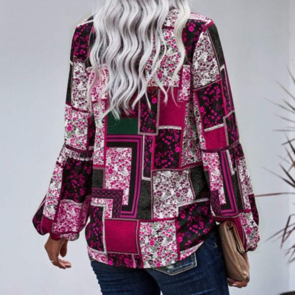 romantic rose patchwork blouse - Picture 5 of 6